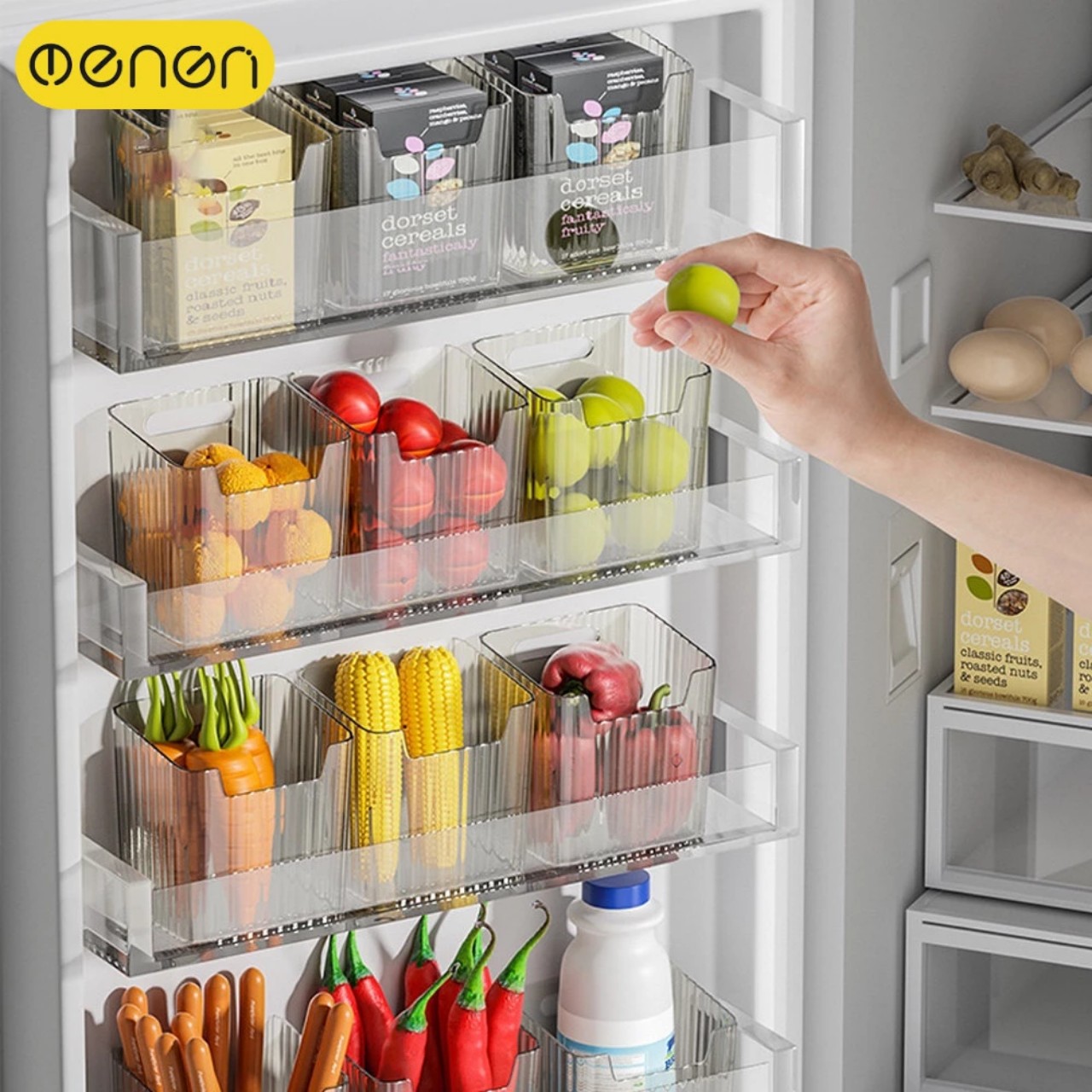 Hộp Đựng Thực Phẩm Tủ Lạnh, Hộp Bảo Quản Hành Tỏi Rau Củ Có Móc Treo Dán Tường Tiện Lợi - HÀNG CHÍNH HÃNG MINIIN
