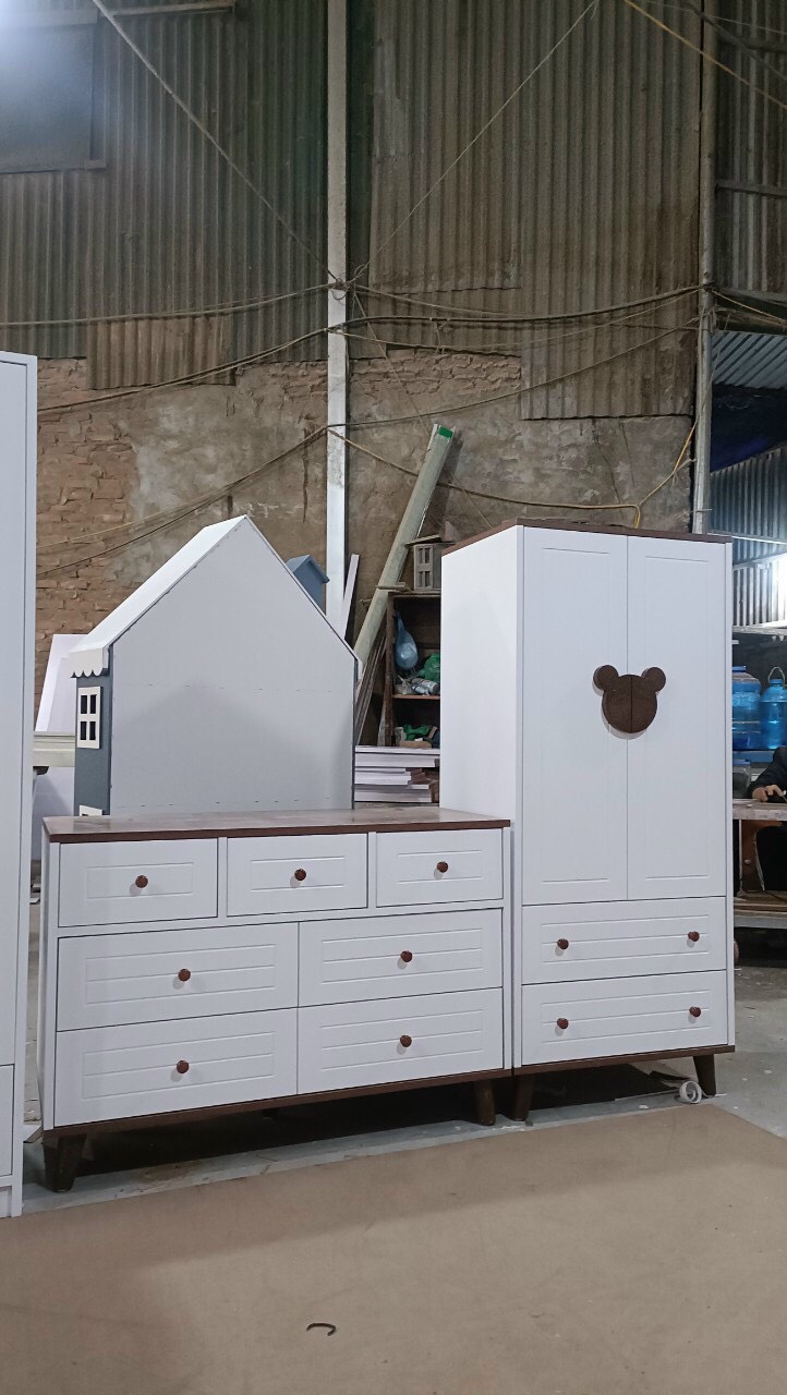 Tủ trẻ em, tủ đựng đồ cho bé gỗ MDF phủ melamine thương hiệu HUCHU