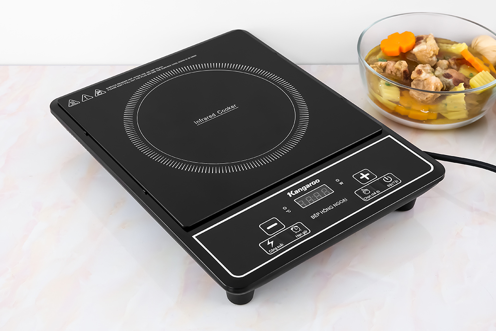 Bếp hồng ngoại đơn Kangaroo KG20IFP1, 2000W - Kính chịu lực - Hàng chính hãng