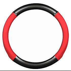 Bọc vô lăng TTAUTO cho xe ô tô từ 4 đến 7 chỗ chất liệu da vân carbon cao cấp (Đen-Đỏ)