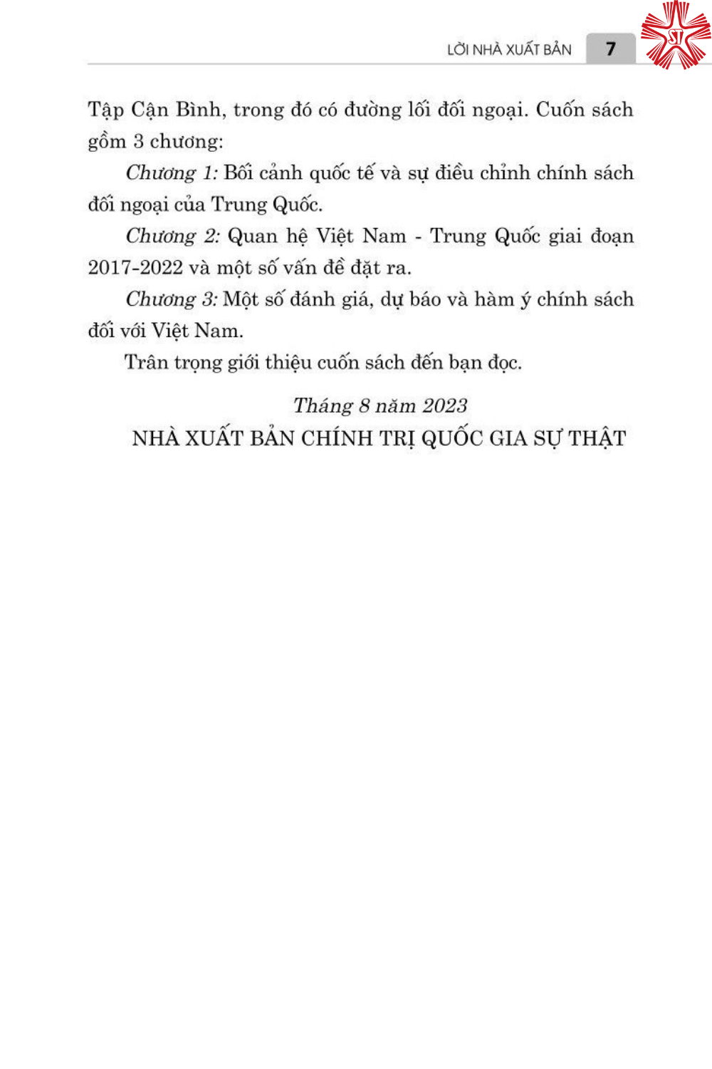 Quan hệ Việt Nam - Trung Quốc giai đoạn 2017 -2022 : Những điều chỉnh chính sách của Trung Quốc và hàm ý đối với Việt Nam