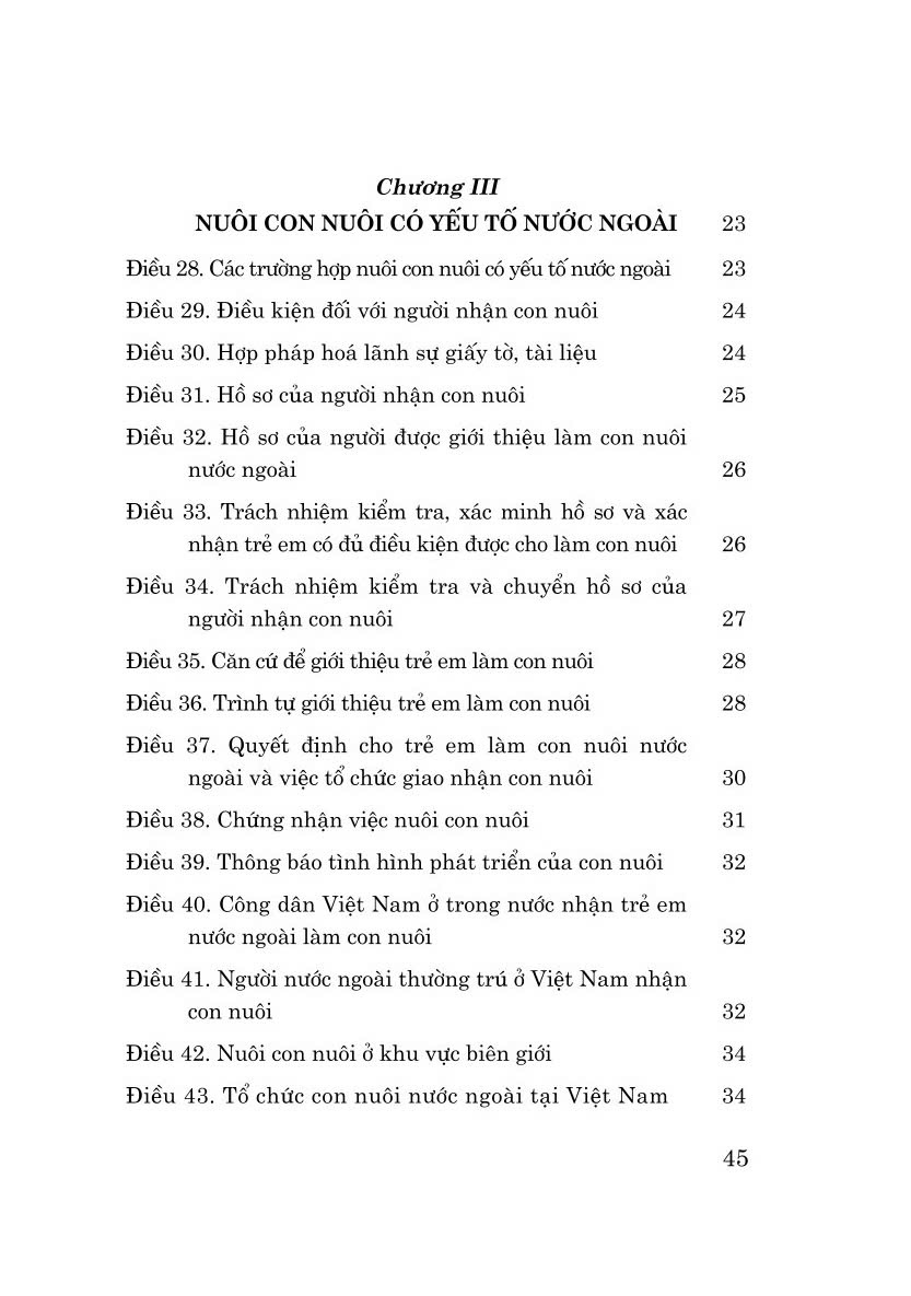 Luật nuôi con nuôi năm 2010 - bản in 2024