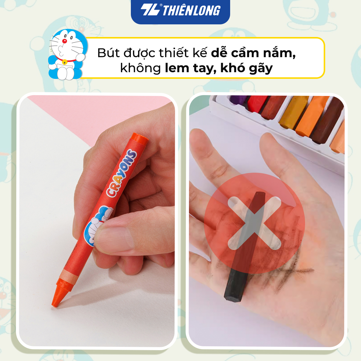 Bút Sáp màu Thiên Long Doraemon CR-C04/DO - 10 màu