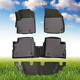 Thảm 2 lớp (sd3) dạng lưới lục giác cho Mitsubishi Xpander 2020-2025 (màu ghi) bề mặt cao su siêu sạch nhãn hiệu Macsim