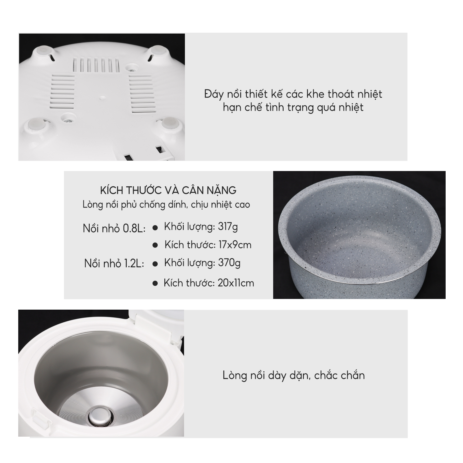 Nồi cơm điện Lebenlang LBL0589 dung tích 1200ml, công suất 500W, thiết kế đơn giản hiện đại - hàng chính hãng