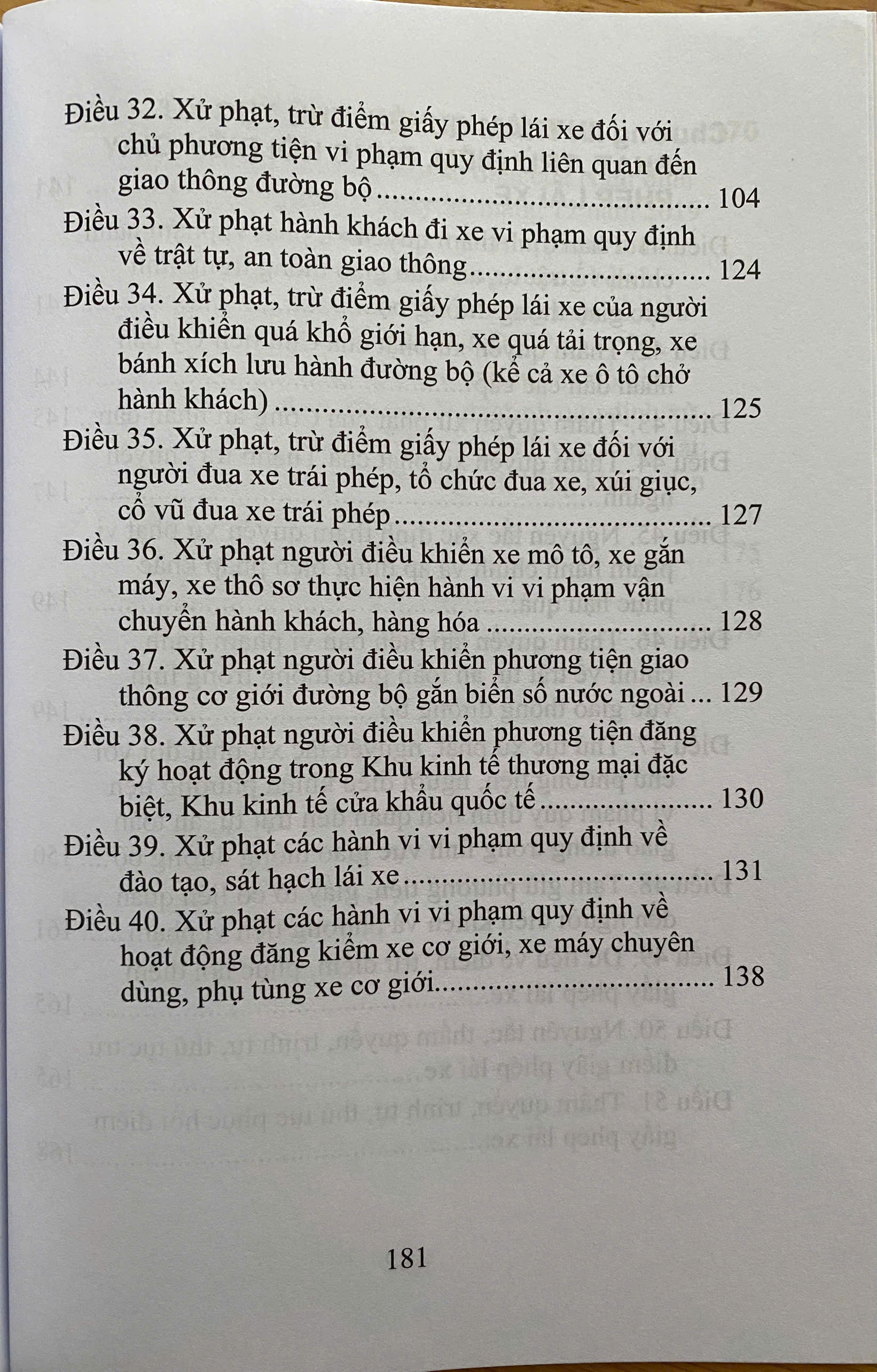 Quy Định Xử Phạt Vi Phạm Hành Chính Về Trật Tự, An Toàn Giao Thông Trong Lĩnh Vực Giao Thông Đường Bộ; Trừ Điểm, Phục Hồi Điểm Giấy Phép Lái Xe