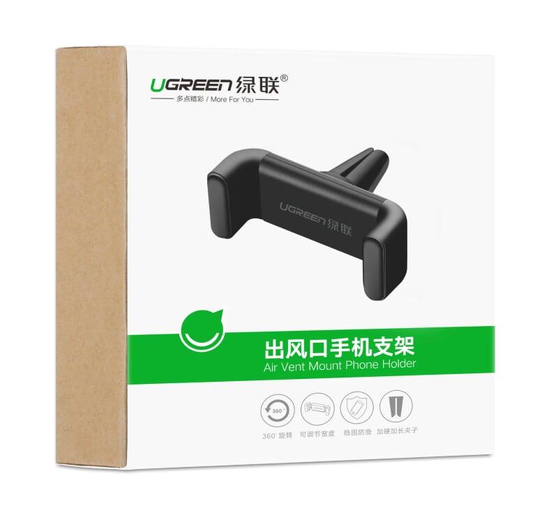 Ugreen UG30798LP120TK Màu Đen Giá Kẹp điện thoại trên khe thông gió ô tô xoay 360 độ - HÀNG CHÍNH HÃNG