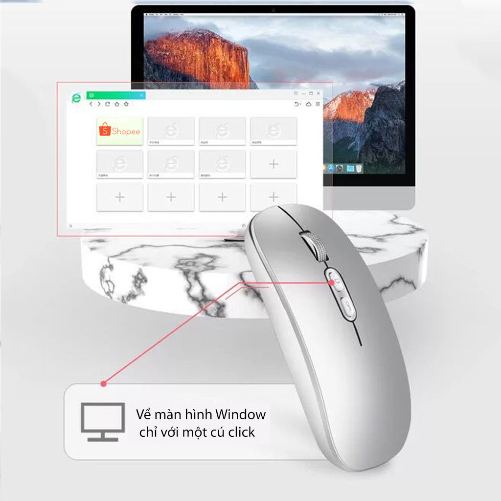 Chuột không dây Pix-link M103 hồng 2.4G sạc điện chống ồn khoảng cách tín hiệu 10m - Hàng chính hãng / Hàng nhập khẩu