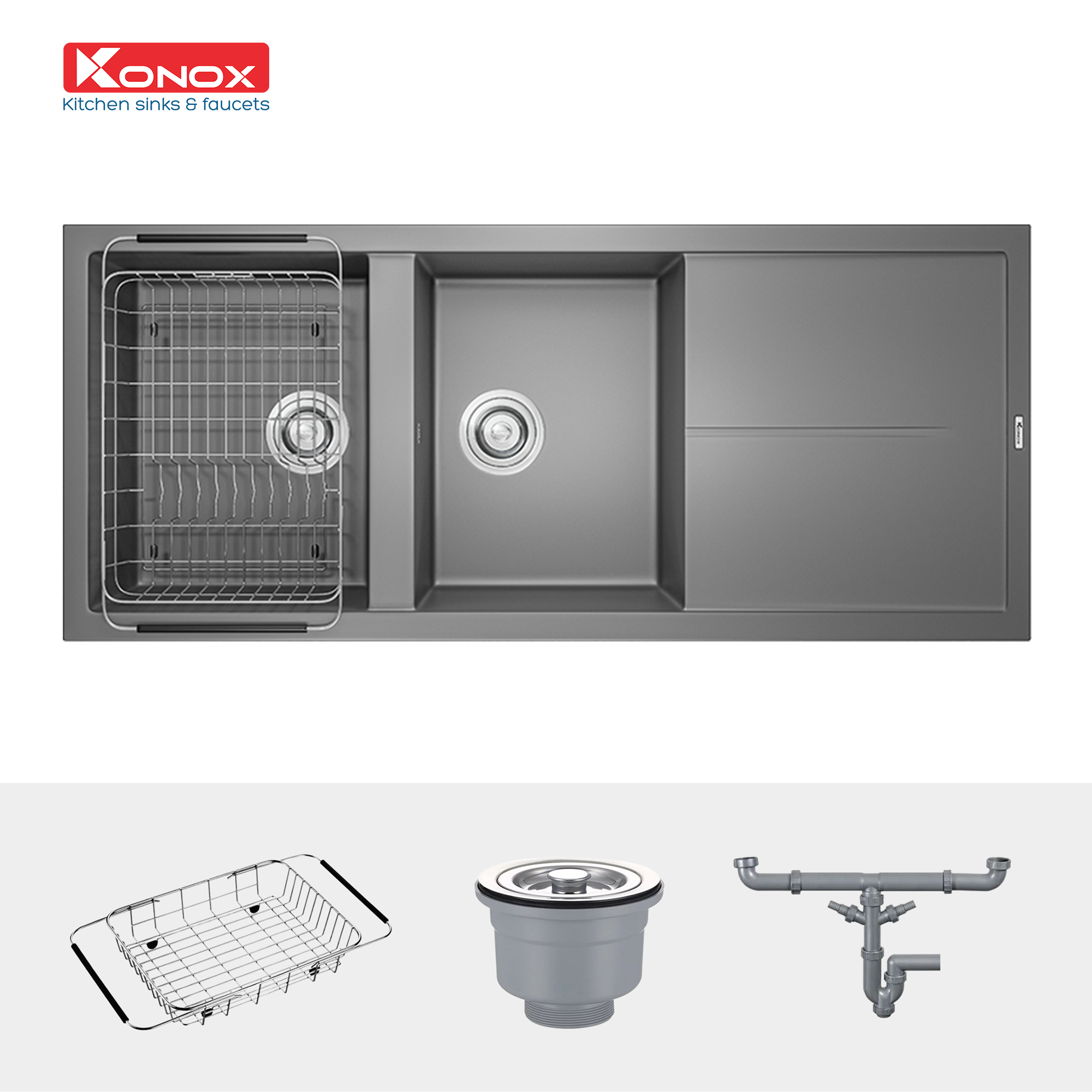 Chậu rửa bát Granite Sink Livello Smart 1160 - 3 màu sắc - made in Italy
