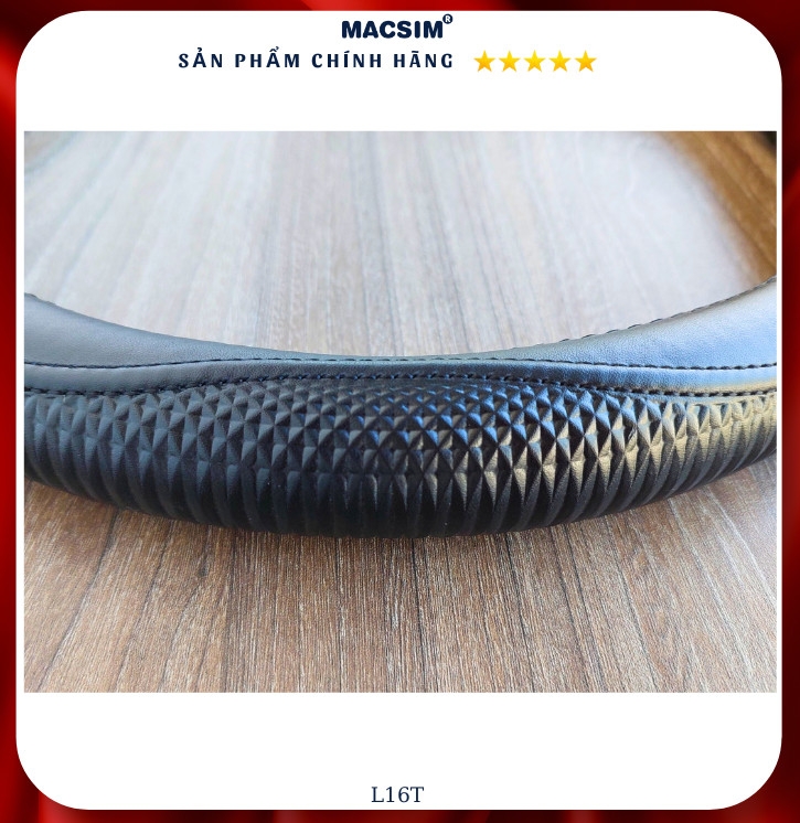 Bọc vô lăng cao cấp Macsim mã L16T chất liệu da thật - Khâu tay 100% phù hợp các loại xe