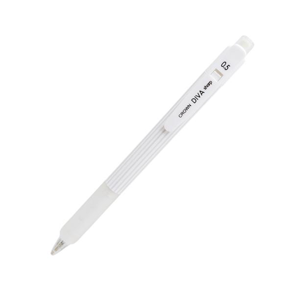Bút Chì Bấm Diva 0.5mm - Crown - Màu Trắng