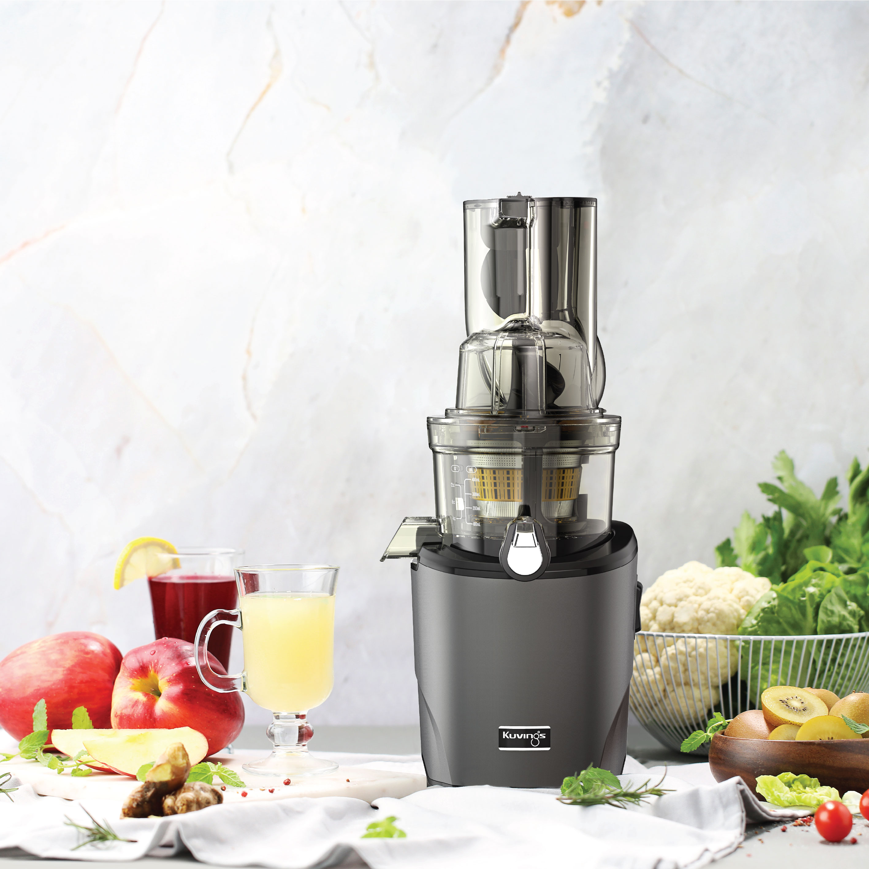 Máy ép chậm Kuvings KSP-2428CB (400ml) Màu đen Carbon - Hàng chính hãng