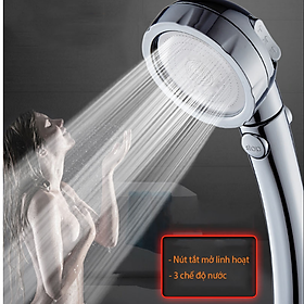  Vòi Sen Tăng áp Có Nút Khóa Nước 3 chế độ Phun, Xoay 360 độ Hàng Xịn - Vàng Gold 206783m