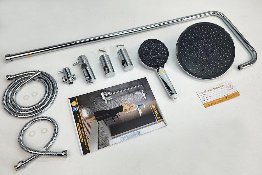 Bộ cây sen đa năng dùng cho máy nước nóng trực tiếp, củ sen, vòi lạnh Eurolife EL-SCL02