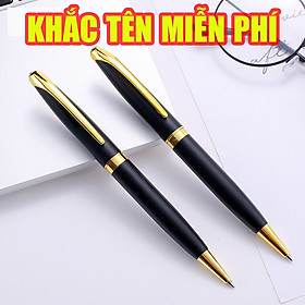 Bút ký Lincoln. Jr 004, đen nhám xoay và rút nắp, mực đều ở mọi góc nghiêng 