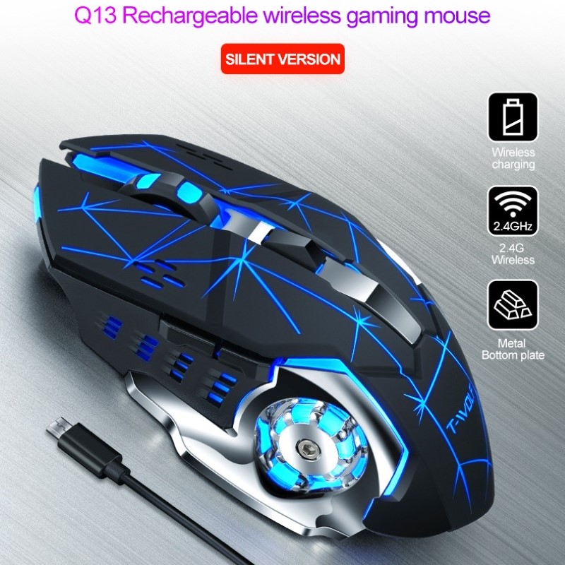 Chuột Không Dây đa kết nối Q13B - Bluetooth 5.2 - Wireless USB 2.4ghz - Pin sạc - chống ồn - hàng nhập khẩu