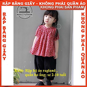 Rập giấy A0 đồ bộ bé gái mã R416 (BẢN VẼ)