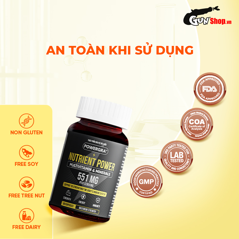 Viên uống bổ sung vitamin tổng hợp và khoáng chất Powergra Nutrient Power - Hộp 60 viên