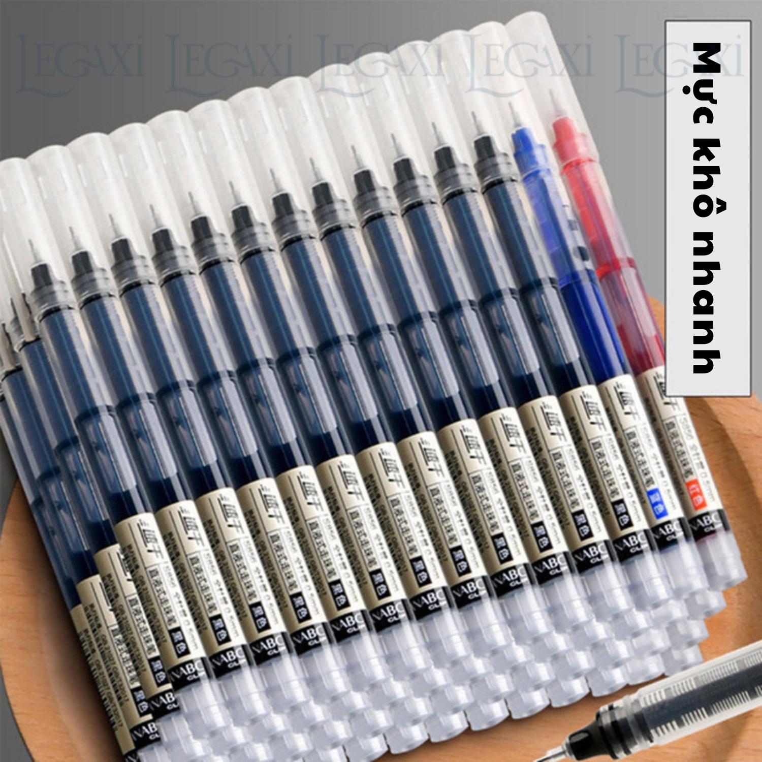 Bút gel viết mượt dạng lỏng mực xanh đỏ đen mực đều văn phòng luyện chữ học tập ngòi nhỏ gọn 0.5mm Legaxi
