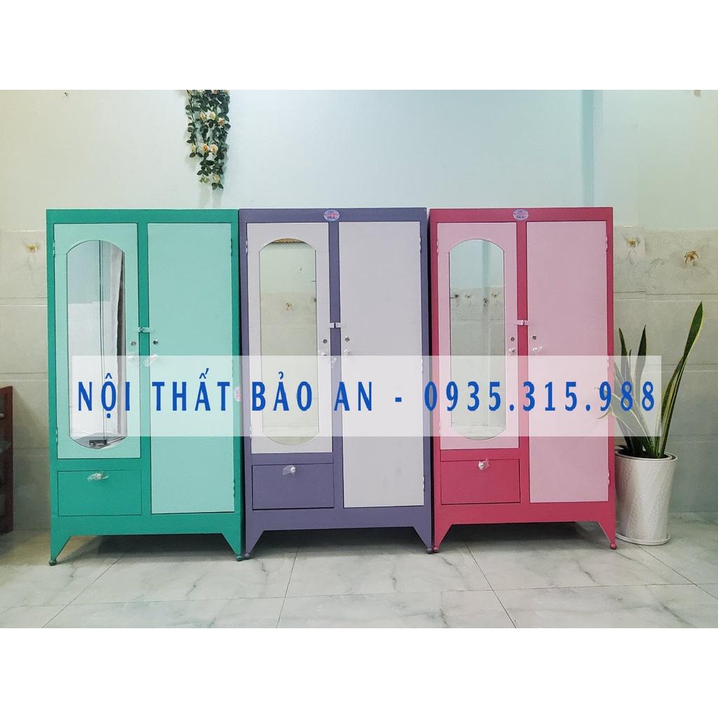 Tủ sắt quần áo ngang 0.9m cao 1m6