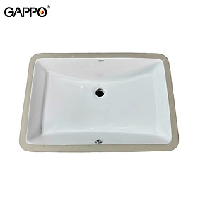 CHẬU LAVABO SỨ ÂM BÀN NHẬP KHẨU NGA GAPPO GT413 MEN TUYẾT HÌNH CHỮ NHẬT - HÀNG CHÍNH HÃNG