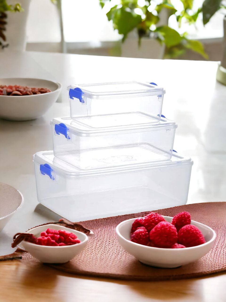 COMBO SÉT 03 HỘP ĐỰNG THƯC PHẨM NẮP GÀI CHẮC CHẮN TRONG SUỐT BẢO QUẢN THỰC PHẨM