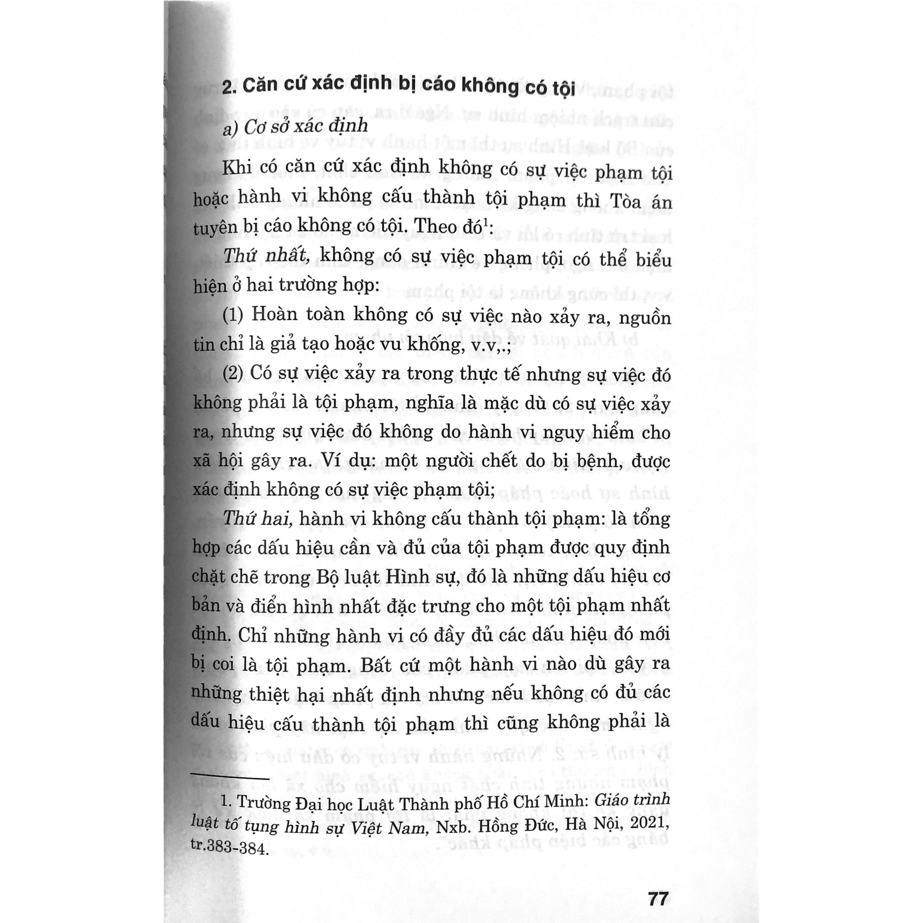 Tòa án tuyên bị cáo không có tội (sách chuyên khảo)
