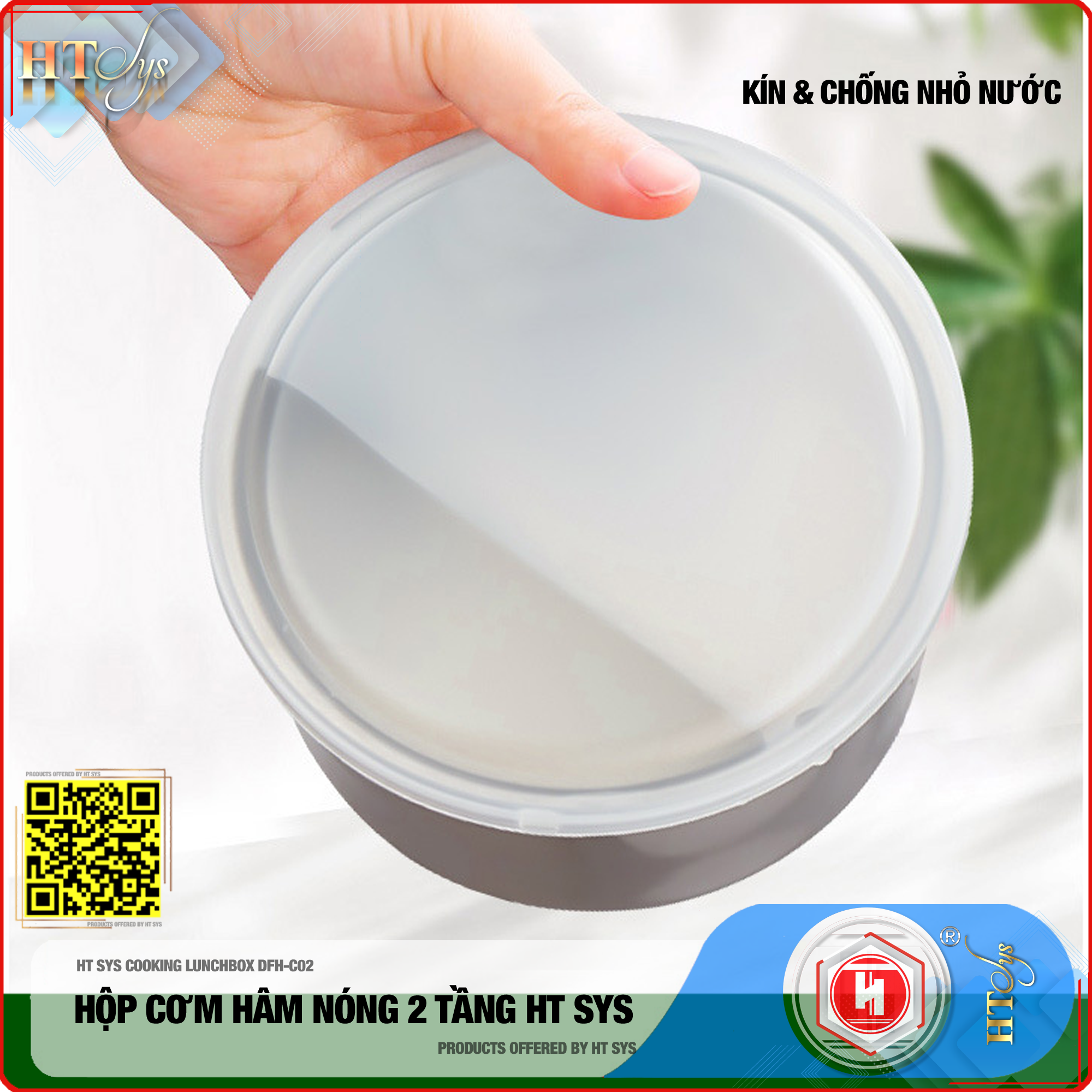 Hộp Cơm Hâm Nóng Cắm Điện HT SYS - COOKING LUNCHBOX DFH C02 - Hộp Cơm Cắm Điện Có Thể Nấu Chín Và Hâm Nóng Thức Ăn - 2 lít,4 Ngăn - Ruột Bằng Inox SUS304 Cao Cấp - Hàng Nhập Khẩu