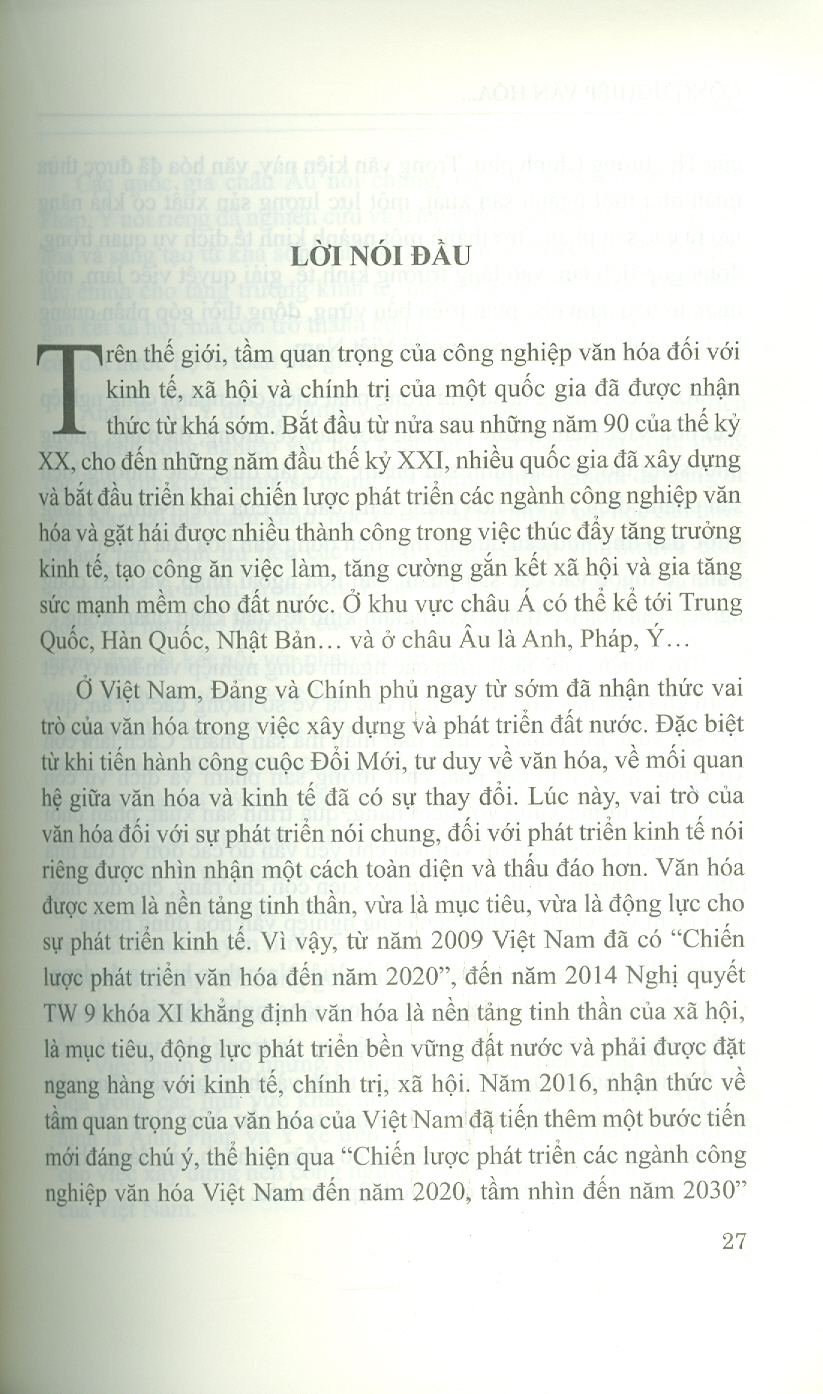 Công Nghiệp Văn Hóa Một Số Nước Châu Âu Và Kinh Nghiệm Cho Việt Nam (Sách chuyên khảo) - Viện Hàn lâm Khoa học Xã hội Việt Nam - Viện nghiên cứu Châu Âu - Nguyễn Thị Ngọc chủ biên