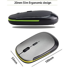 Chuột Văn Phòng Không Dây Siêu Mỏng Kết Nối USB 2.0 Cho Máy Tính_ Hàng Chính Hãng