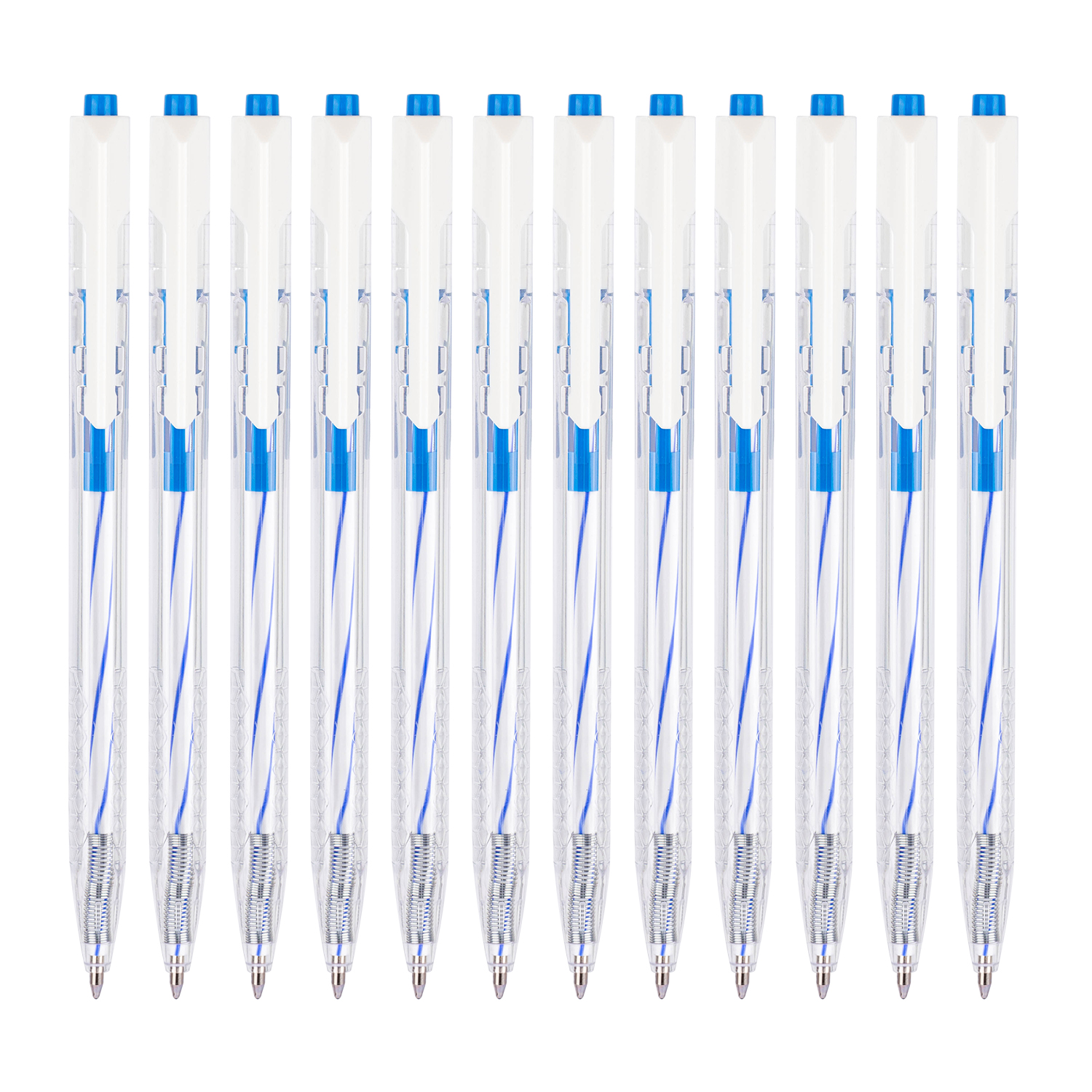 Combo 12 chiếc bút bi dầu dầu đầu ngòi 0.7mm bấm Deli - Mực xanh/đen/đỏ - EQ24