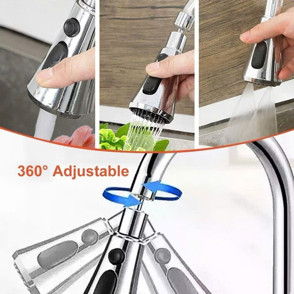 Đầu Nối Vòi Nước Bồn Rửa Chén Đa Năng, 3 Chế Độ Phun, Xoay 720° Chống Bắn Tung Tóe - HÀNG CHÍNH HÃNG MINIIN