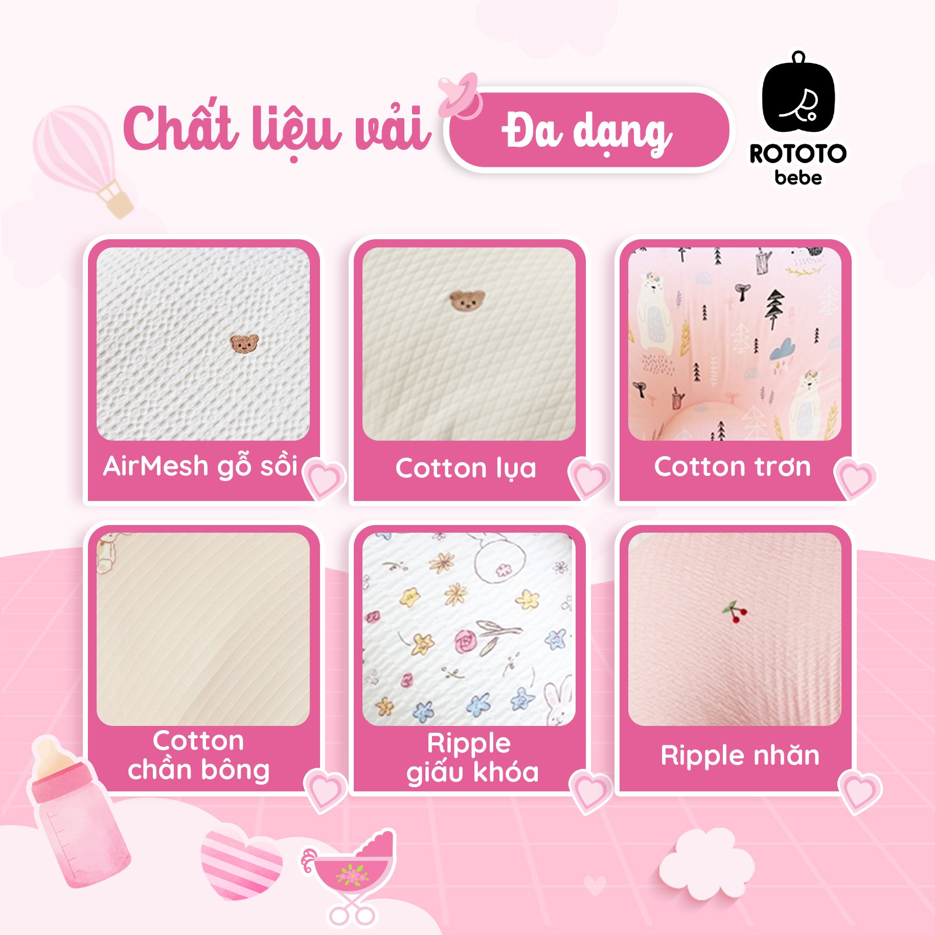 Gối chống trào ngược cho bé Rototo Bebe chất liệu đặc biệt Ripple gợn sóng - Caro bạc hà