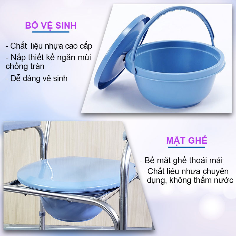 GHẾ BÔ VỆ SINH CHO NGƯỜI GIÀ, NGƯỜI BỆNH NHIỀU MẪU MÃ LỰA CHỌN - CHÍNH HÃNG NIKITA