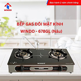 BẾP GAS ĐÔI MẶT KÍNH CAO CẤP WINDO - 678GL- Hàng Chính Hãng