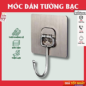 Móc Dán Tường Inox 304 Loại 1 Chân Chịu Lực Đến 20kg Kèm Miếng Dán Tráng Bạc Siêu Dính, Móc Dán Chịu Lực Loại Tốt