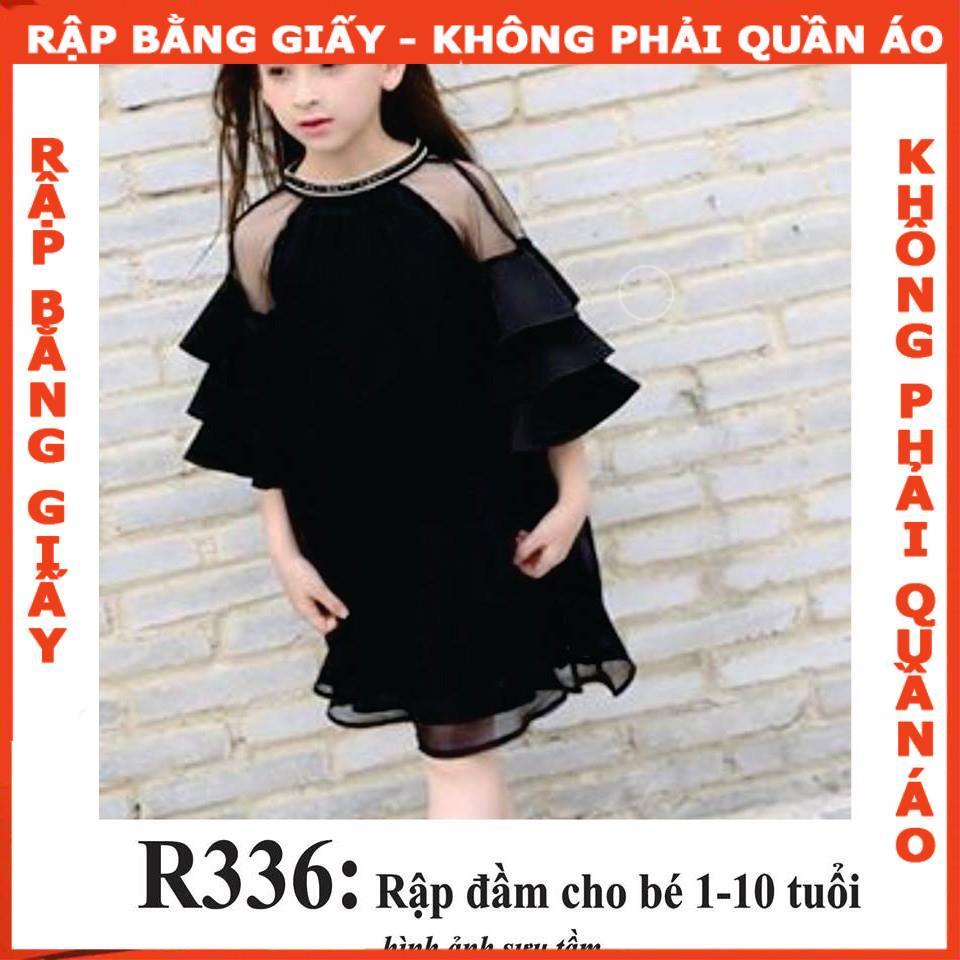 Rập giấy A0 đầm kiểu tay 3 tầng mã R336 (BẢN VẼ)
