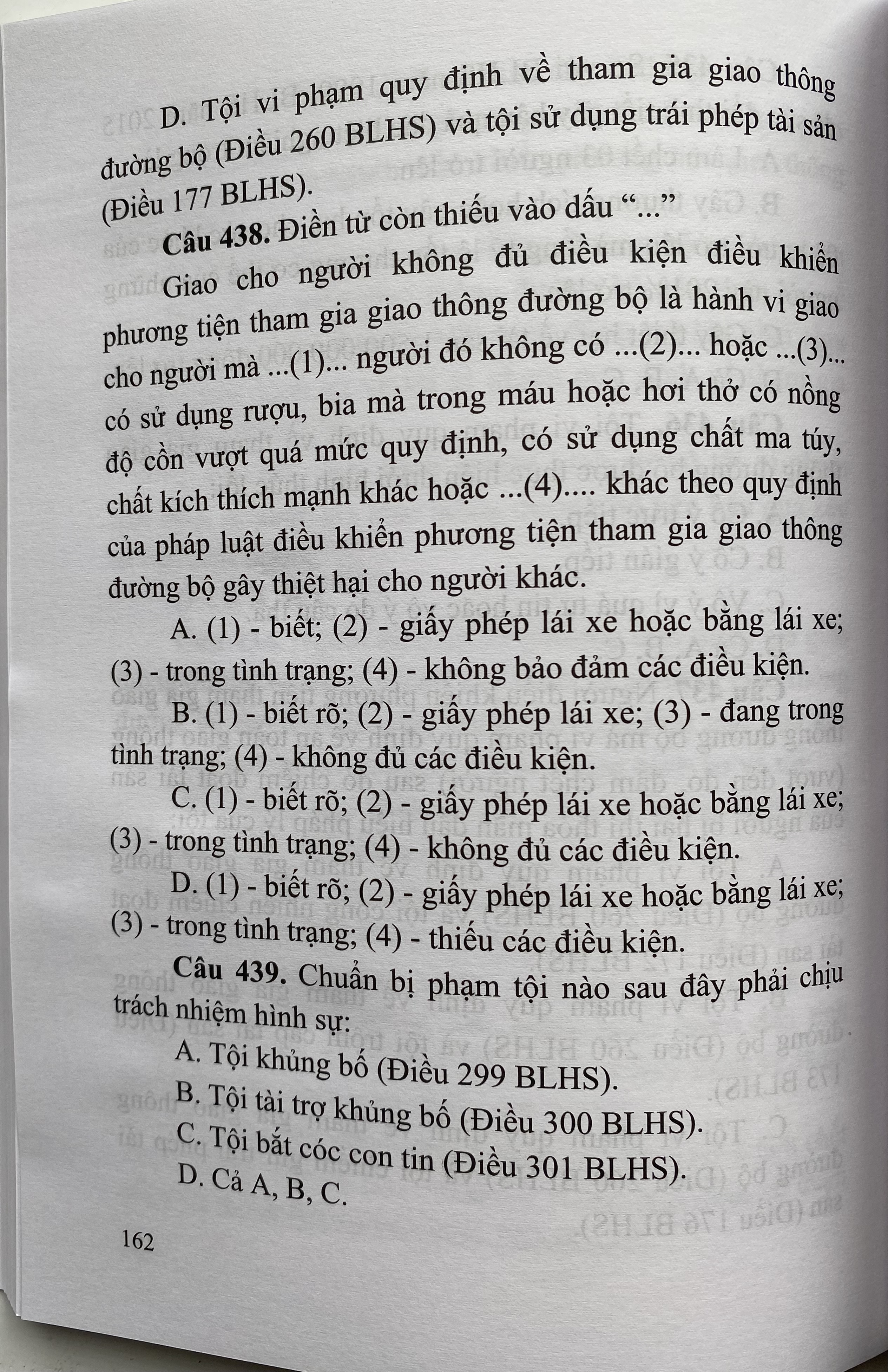 Trắc Nghiệm Luật Hình Sự Việt Nam - Phần Các Tội Phạm