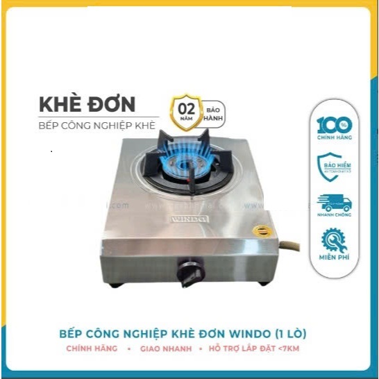 Bếp gas Đơn khè Windo Áp Cao (bán công nghiệp lữa mạnh)- Hàng Chính Hãng