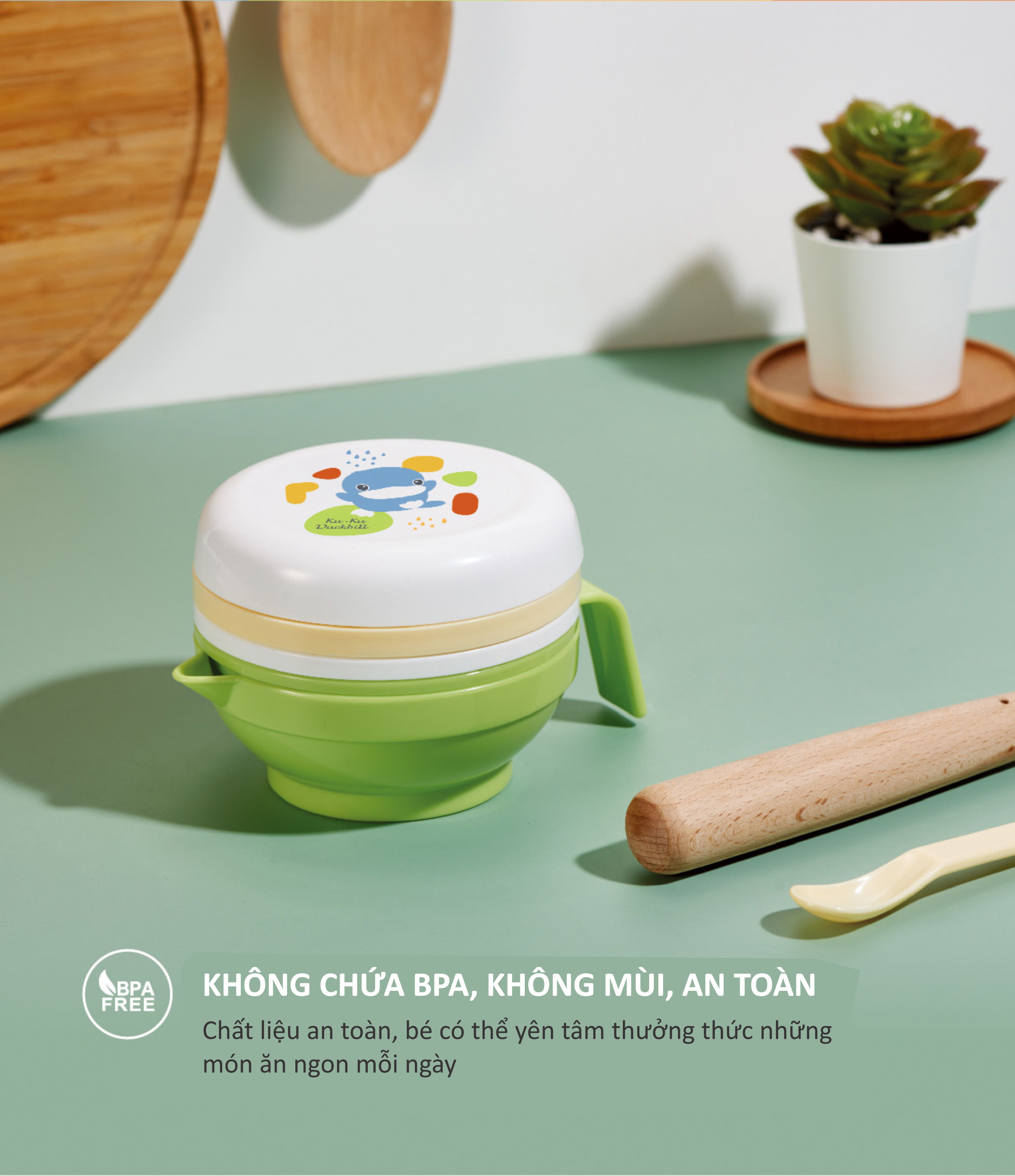 BỘ CHẾ BIẾN THỨC ĂN ĐA NĂNG 7 CHI TIẾT CHO BÉ TỪ 4M+ KUKU - KU5307