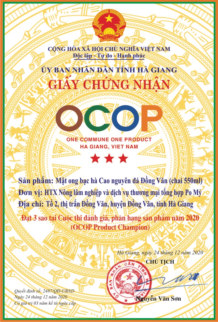 MẬT ONG BẠC HÀ CHÍNH HÃNG PO MỶ OCOP HÀ GIANG, MẬT ONG BẠC HÀ NGUYÊN CHẤT HÀ GIANG