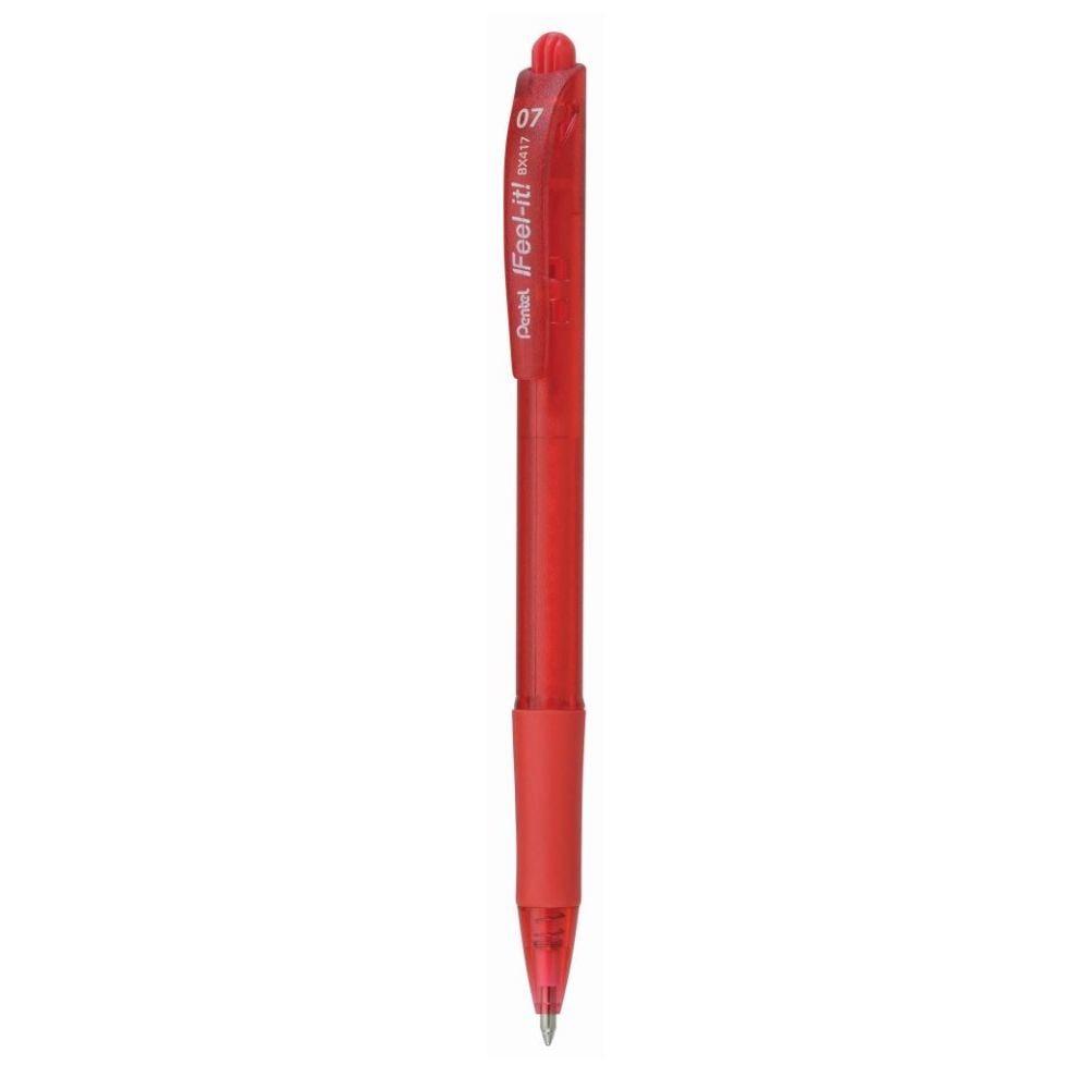 Bút Bi Bấm 0.7 mm - Pentel BX417_B - Mực Đỏ