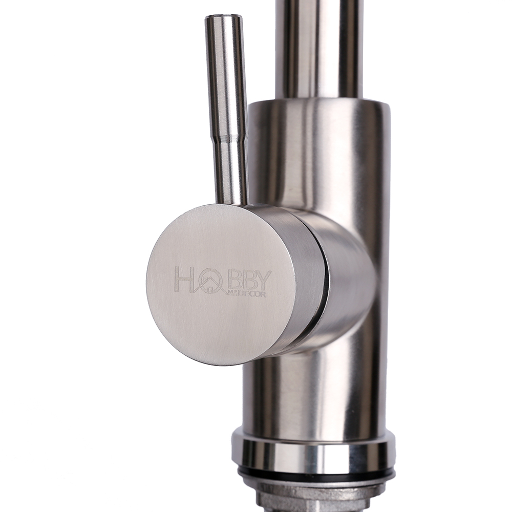 Vòi rửa chén nóng lạnh dây rút inox 304 mẫu thấp Hobby Home Decor VDR2