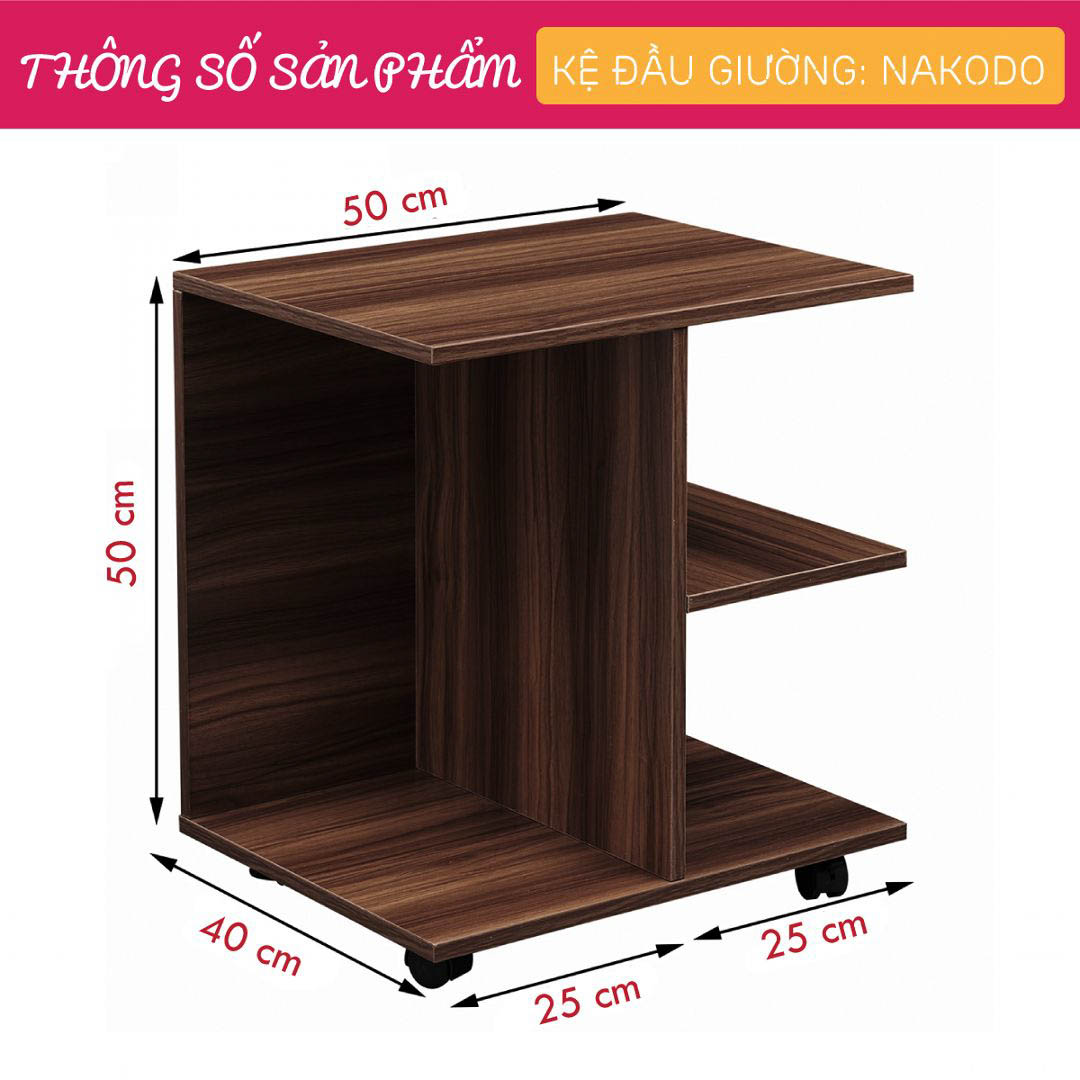 Kệ Đầu Giường Phòng Ngủ Nhỏ Gọn SMLIFE Nakodo