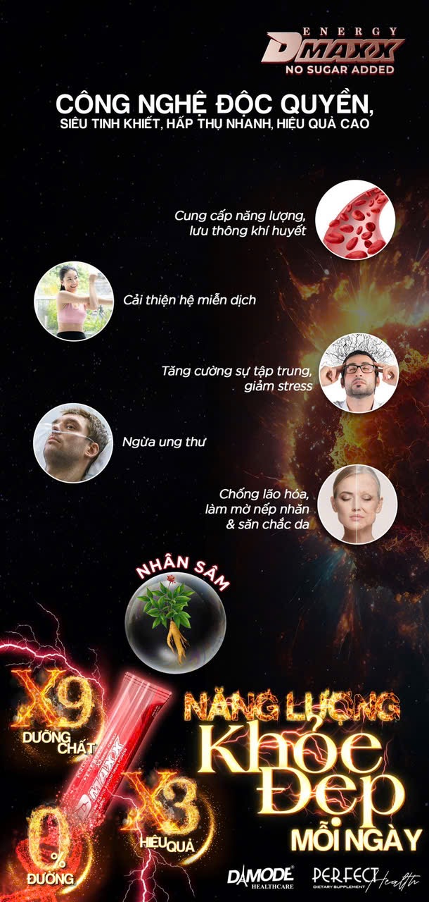 DMAXX thức uống bổ sung vitamin năng lượng không đường DAMODE 93 gói màu đỏ mỗi gói 2,2gr
