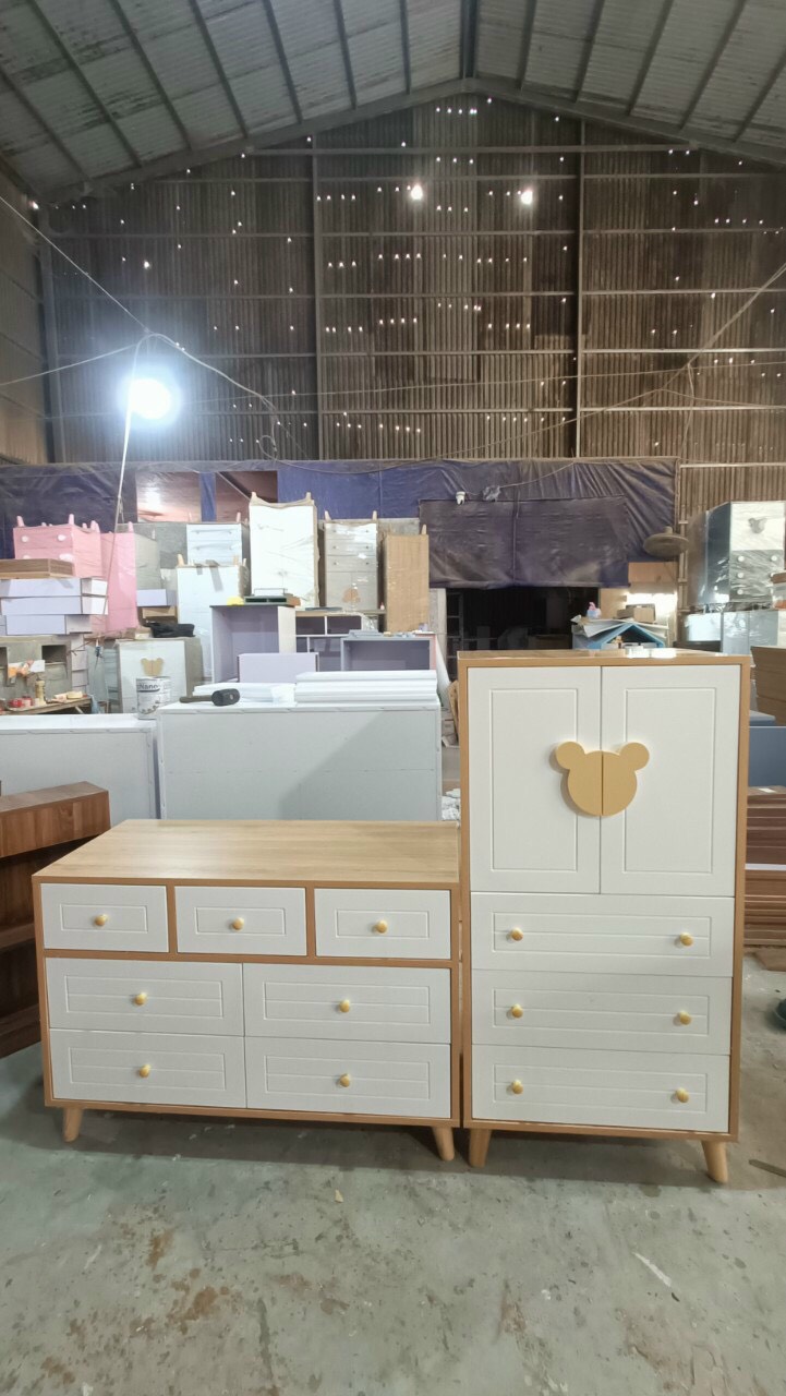 Tủ trẻ em, tủ đựng đồ cho bé gỗ MDF phủ melamine thương hiệu HUCHU