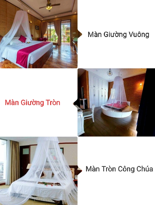 Màn Tròn Công Chúa - Cao Cấp Mộc Miên ( Hình thật )
