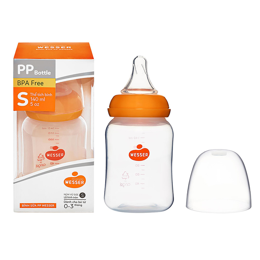 Bình sữa Wesser cổ hẹp PP 140ml