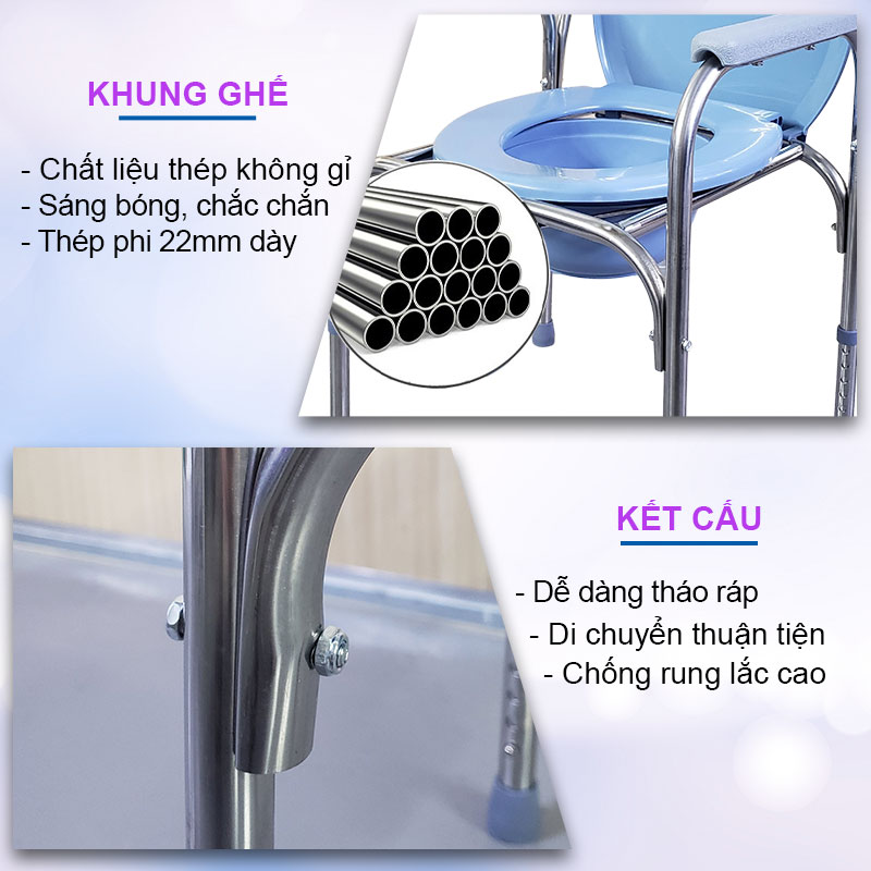 GHẾ BÔ VỆ SINH CHO NGƯỜI GIÀ, NGƯỜI BỆNH NHIỀU MẪU MÃ LỰA CHỌN - CHÍNH HÃNG NIKITA