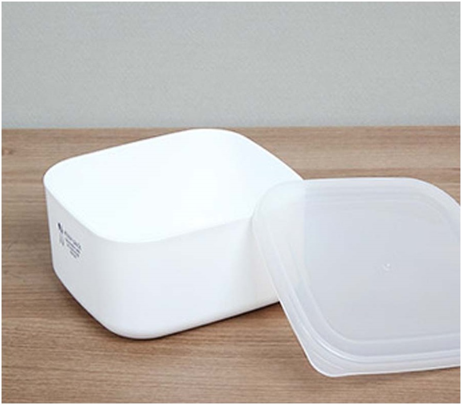 Hộp đựng thực phẩm Nakaya White Pack có nắp gioăng silicon - Nội địa Nhật Bản